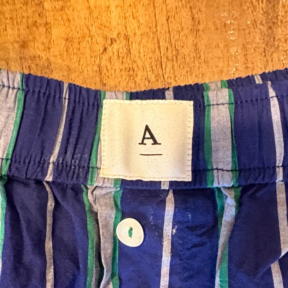 Blue Striped Anthropologie PJ bottoms - Picture 3 of 9